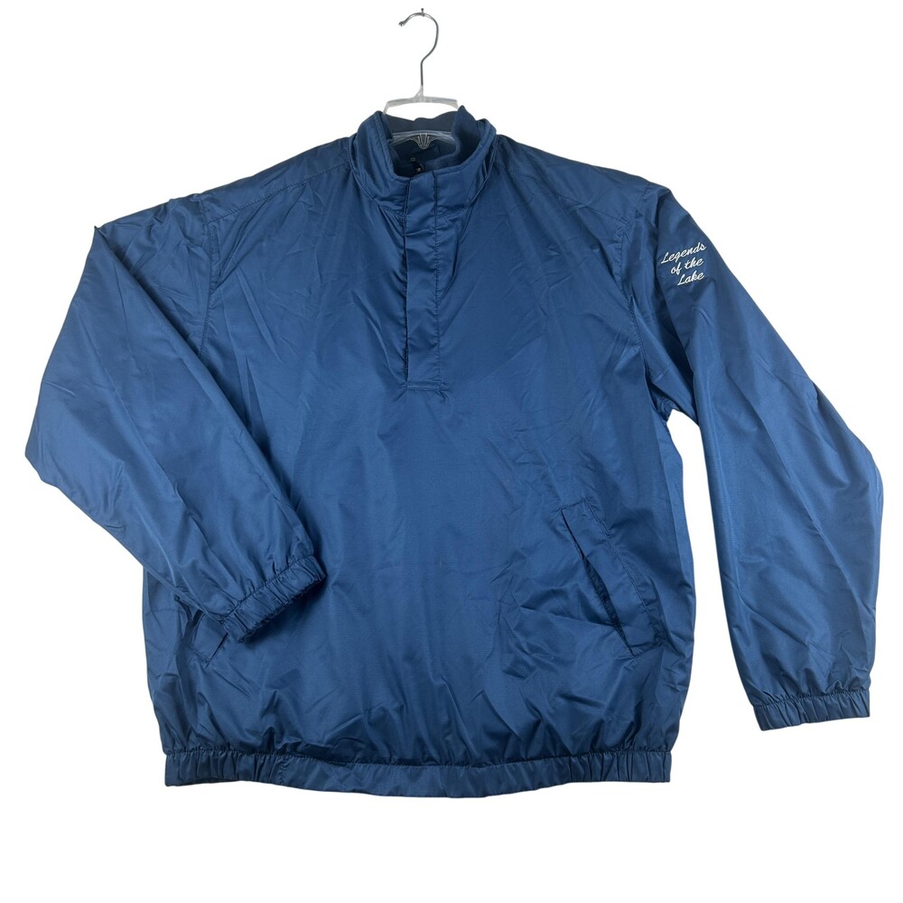 North End Jacket Mens Large Blue 1/4 Zip Pullover Windbreaker Golf Twin Hills